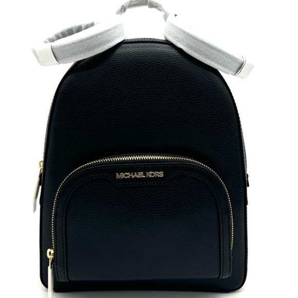 Michael Kors Medium Jaycee Backpack Black/Gold - Picture 1 of 12